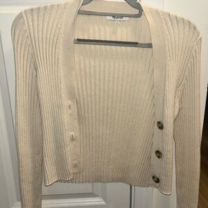 Madewell Beige Ribbed Cardigan
